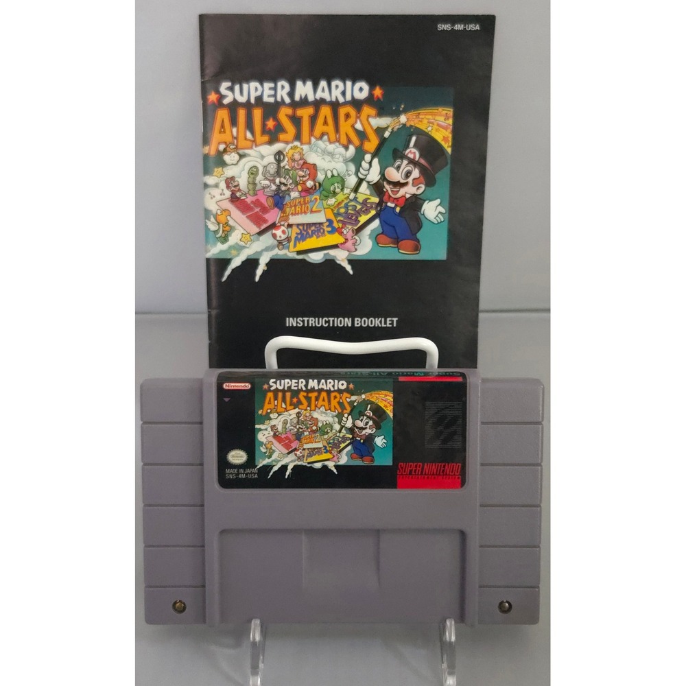 Nintendo‎ SNS-4M-USA Super Mario All-Stars SNES Game with Manual NTSC-U